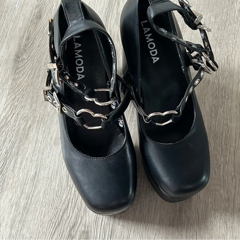 Lamoda Walk with Faith Platform Heels Black